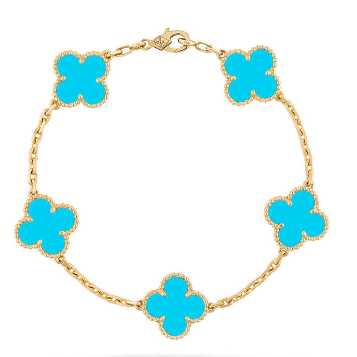 [Everoly JW]  CLOVER 5 MOTIF TURQUOISE BRACELET COLLECTION