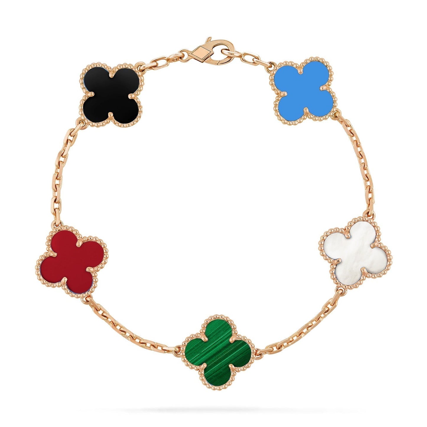 [Violet JW]CLOVER 5 MOTIFS MULTICOLOR  BRACELET