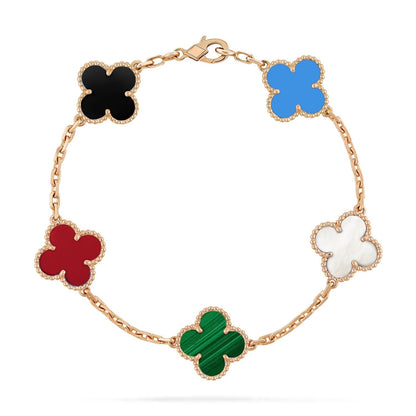 [Violet JW]CLOVER 5 MOTIFS MULTICOLOR  BRACELET
