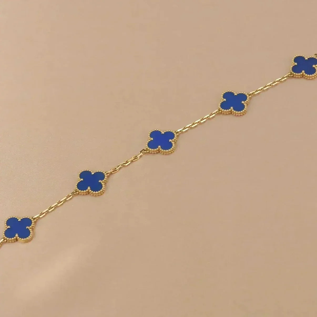 [Everoly JW]  CLOVER 5 MOTIF BLUE AGATE BRACELET COLLECTION