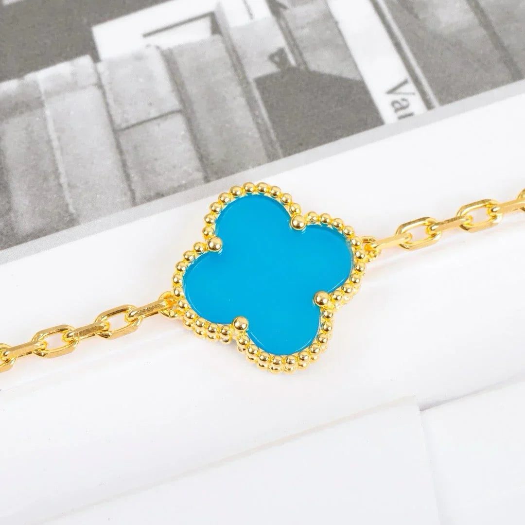 [Everoly JW]  CLOVER 5 MOTIF TURQUOISE BRACELET COLLECTION