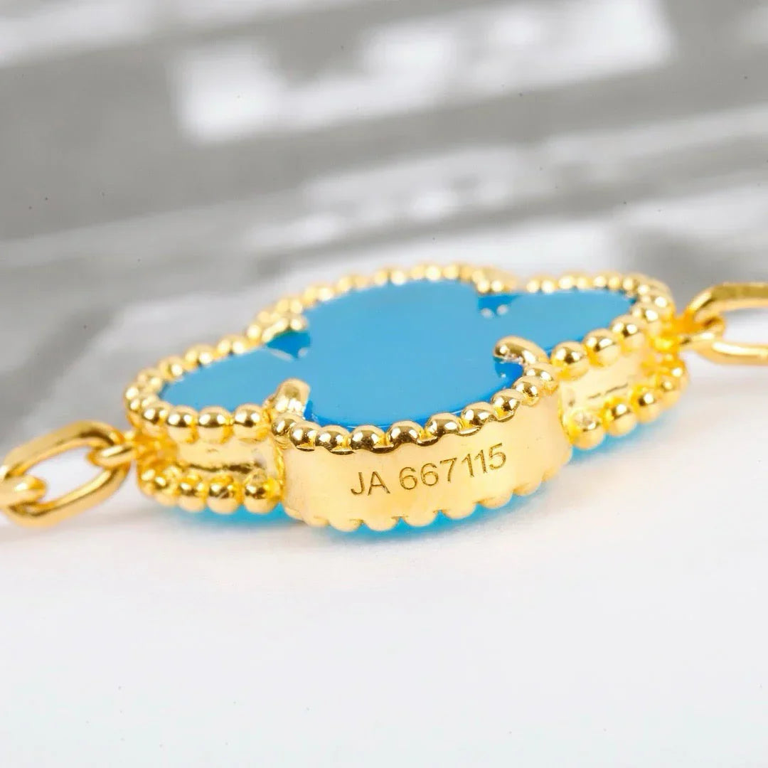 [Everoly JW]  CLOVER 5 MOTIF TURQUOISE BRACELET COLLECTION