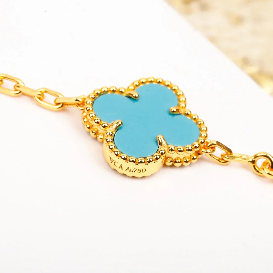 [Everoly JW]  CLOVER 5 MOTIF TURQUOISE BRACELET COLLECTION