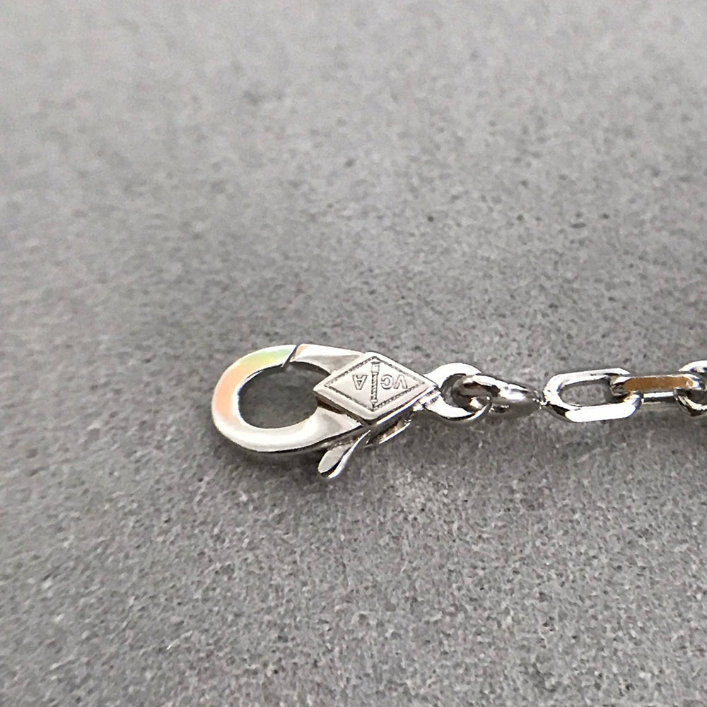 [Violet JW]CLOVER 5 MOTIF ONYXS DIAMOND BRACELET SILVER