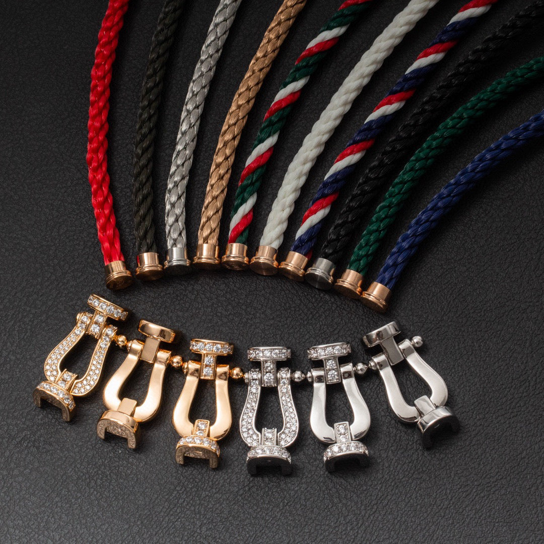 [Everoly JW]FORCE GROSSES HUFEISEN-HALBDIAMANTARMBAND SILBER