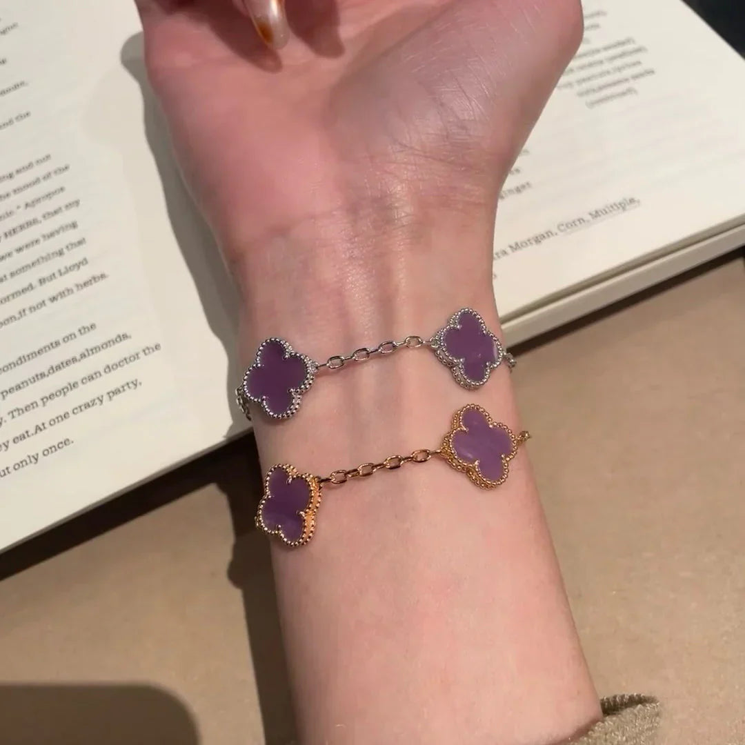 [Everoly JW]  CLOVER 5 MOTIF VIOLET BRACELET COLLECTION
