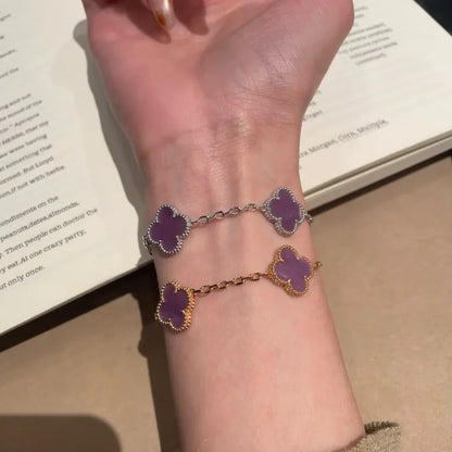 [Everoly JW]  CLOVER 5 MOTIF VIOLET BRACELET COLLECTION