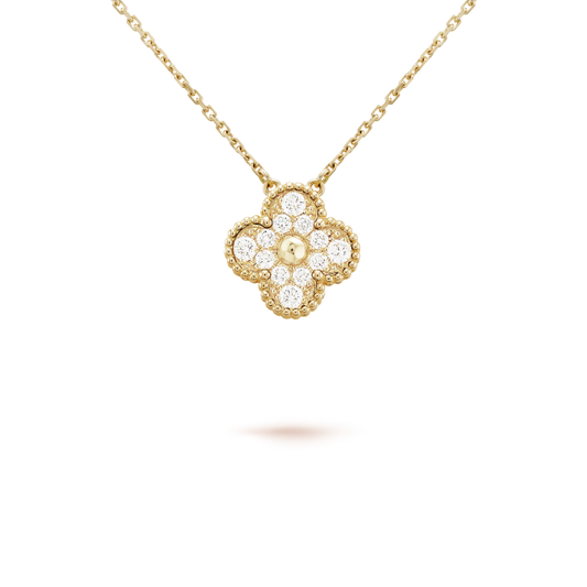 [Everoly JW]CLOVER 15MM DIAMOND SINGLE FLOWER NECKLACE
