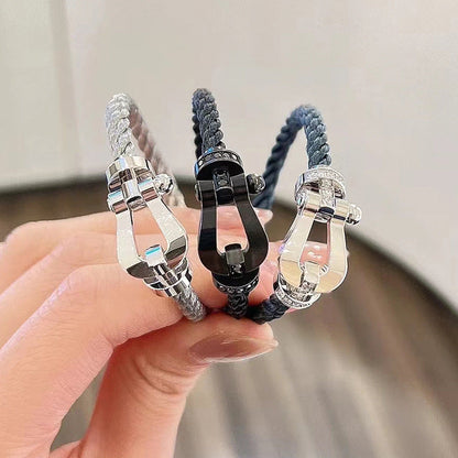 [Everoly JW]FORCE GROSSES HUFEISEN-HALBDIAMANTARMBAND SILBER