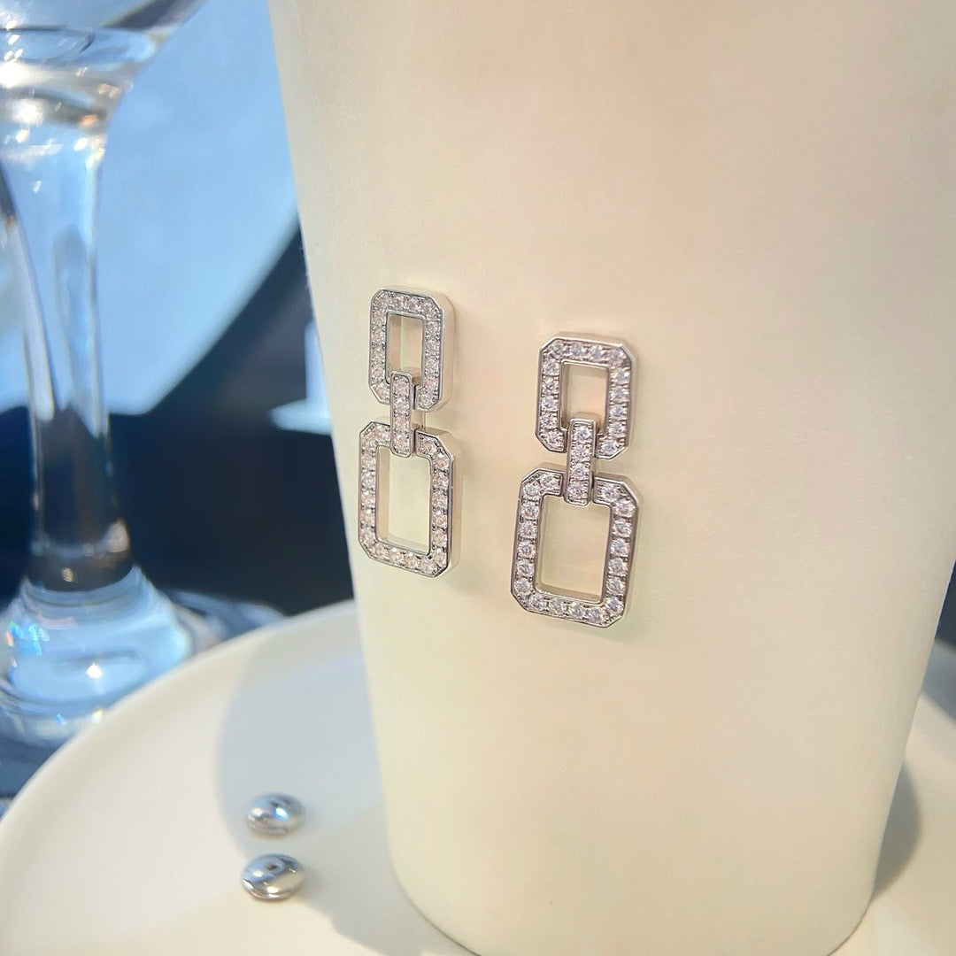 [Everoly JW]LINKS MEDIUM EARRINGS DIAMOND