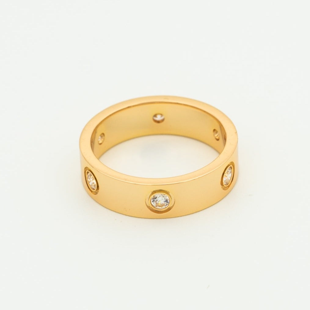 [Everoly JW] Liebesring 5,5 mm 6 Diamanten Roségold