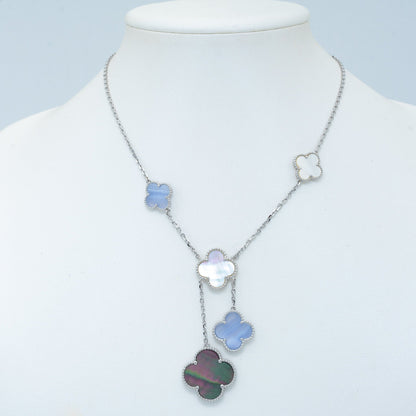 [Everoly JW]CLOVER MOP CHALCEDON HALSKETTE SILBER 6 MOTIV 