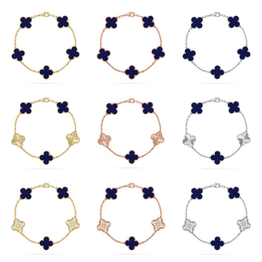 [Everoly JW] CLOVER 5 MOTIF LAPIS LAZULI BRACELET COLLECTION