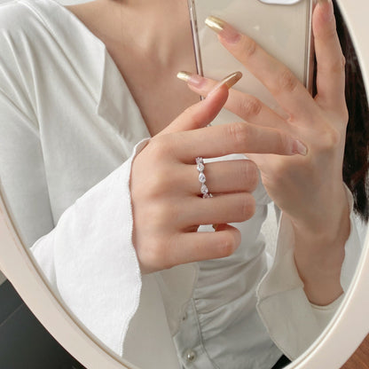 [Violet JW]Exquisite Pear Cut Tennis Ring