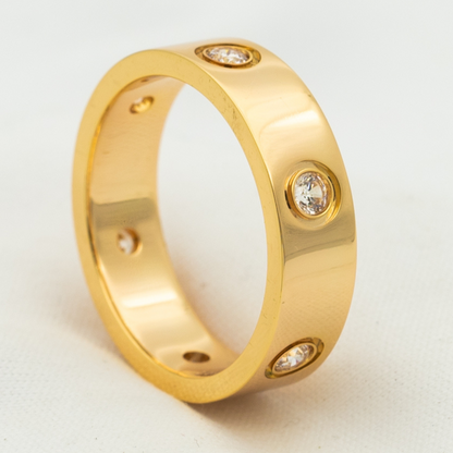 [Everoly JW] Liebesring 5,5 mm 6 Diamanten Roségold