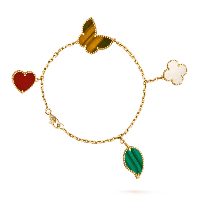 [Everoly JW]LUCKY SPRING 5 MOTIF GOLD BRACELET