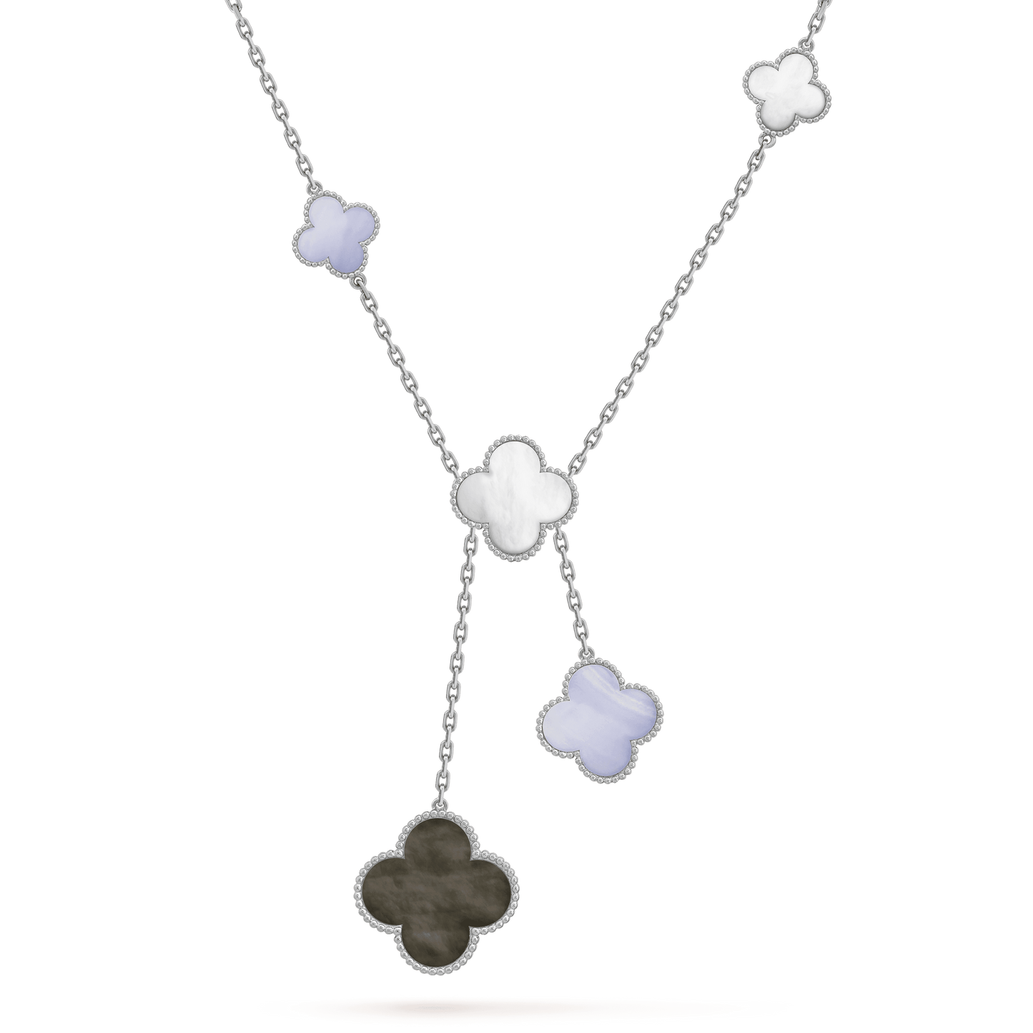 [Everoly JW]CLOVER MOP CHALCEDON HALSKETTE SILBER 6 MOTIV 