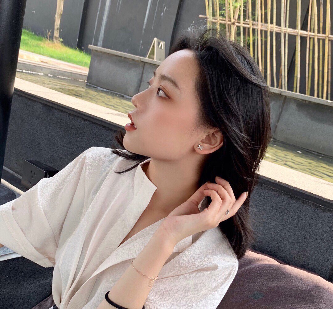 [Everoly JW]JEUX DE WHITE MOP ROSE GOLD DIAMOND EARRINGS