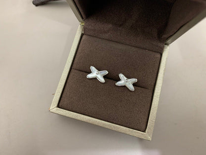[Everoly JW]JEUX DE WHITE MOP SILVER DIAMOND EARRINGS