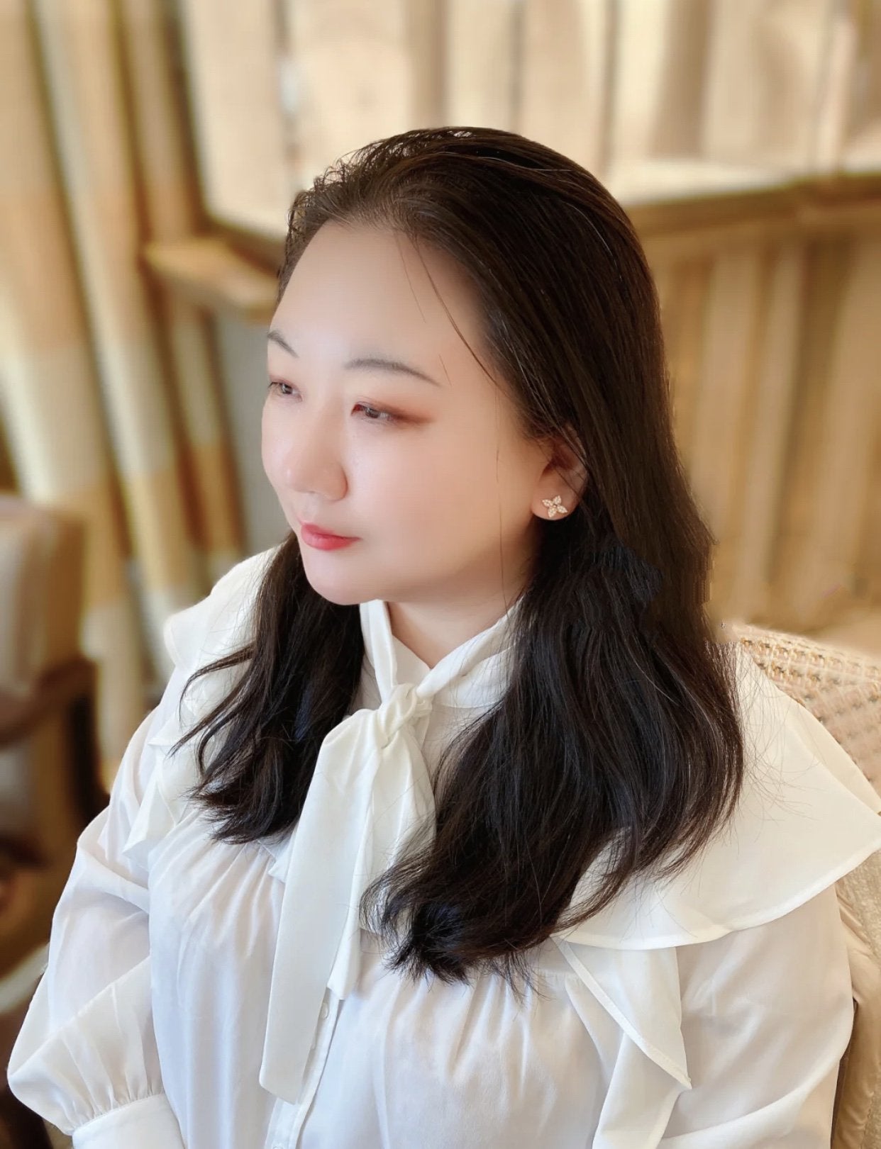 [Everoly JW]STAR BLOSSOM STUD EARRINGS PINK GOLD DIAMONDS