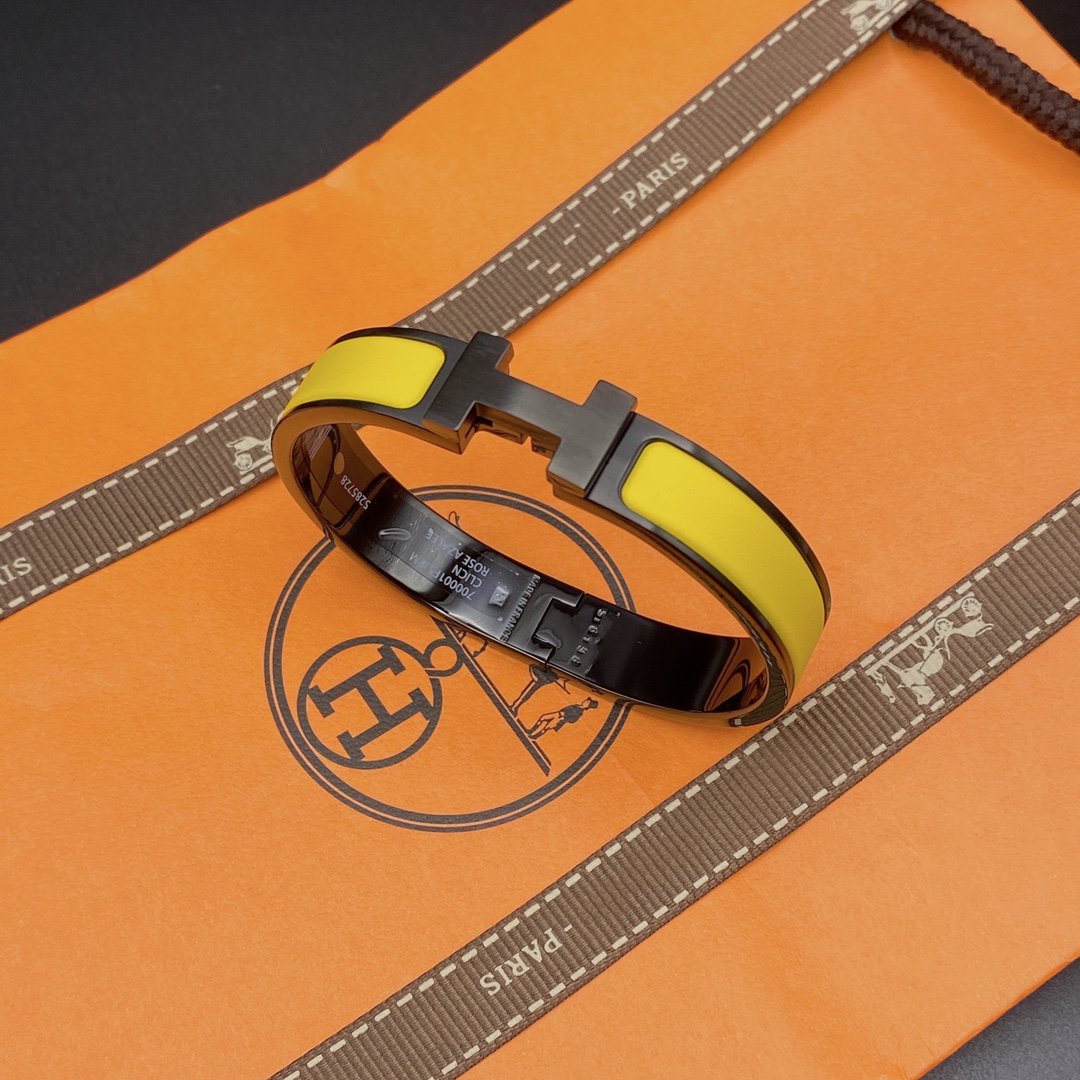 [Everoly JW]CLIC HM SO BLACK YELLOW BRACELET