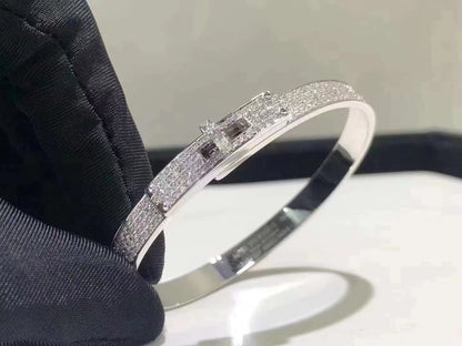 [Everoly JW]HM KELLY BRACELET IN SILVER AND FULL PAVE DIAMOND