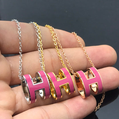 [Everoly JW]H NECKLACE PINK