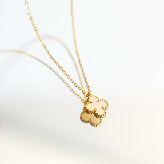 [Everoly JW]CLOVER MINI 9.5MM WHITE MOTHER-OF-PEARL NECKLACE