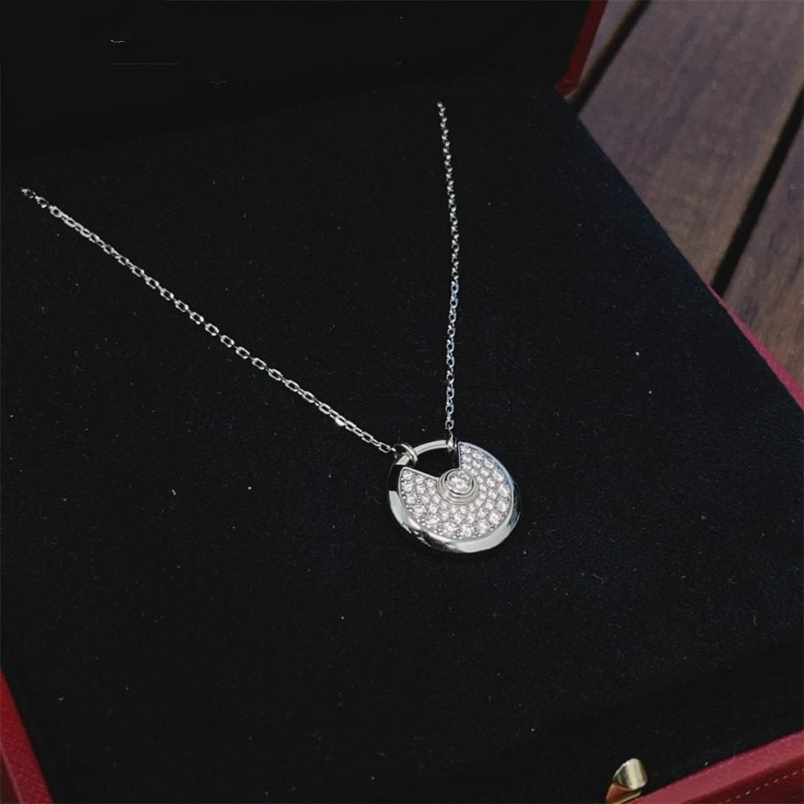 [Everoly JW]AMULETTE SILVER FULL DIAMOND NECKLACE