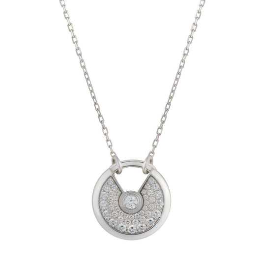 [Everoly JW]AMULETTE SILVER FULL DIAMOND NECKLACE