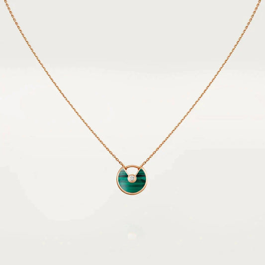 [Everoly JW]AMULETTE ROSE GOLD MALACHITE NECKLACE