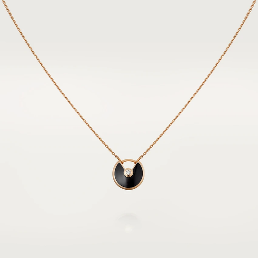 [Everoly JW]AMULETTE ROSE GOLD ONYX NECKLACE