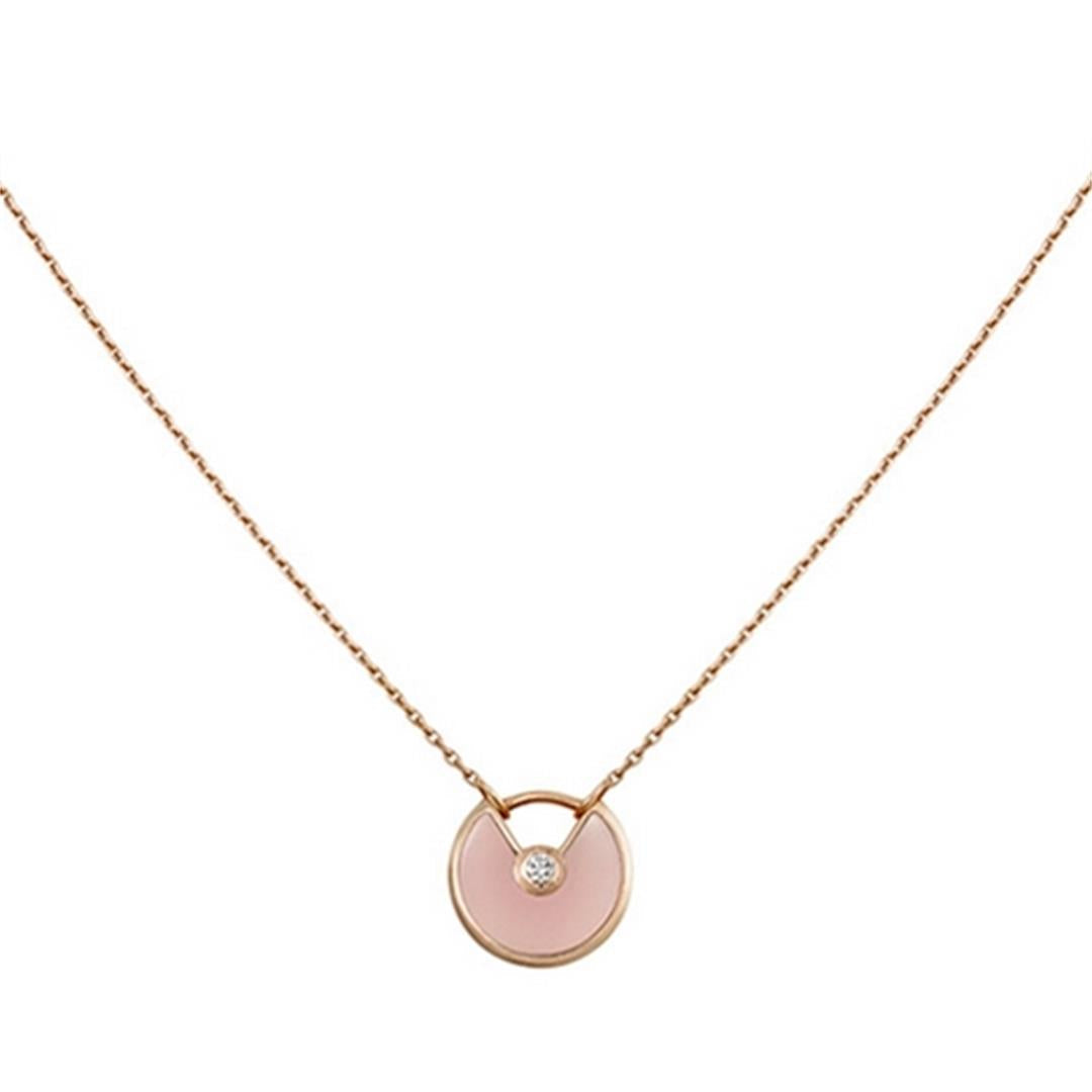 [Everoly JW]AMULETT ROSÉGOLD ROSA MOP HALSKETTE