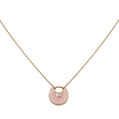 [Everoly JW]AMULETT ROSÉGOLD ROSA MOP HALSKETTE
