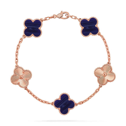 [Everoly JW] CLOVER 5 MOTIF PURPLE STRIPES BRACELET COLLECTION