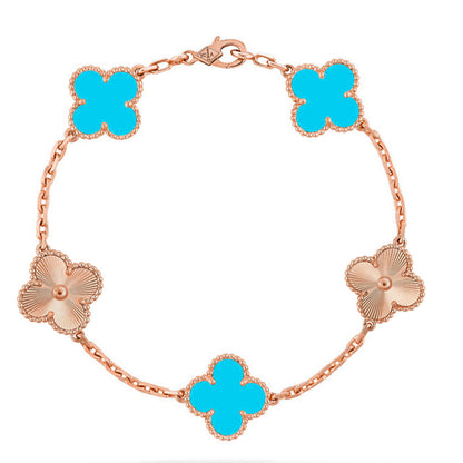 [Everoly JW]  CLOVER 5 MOTIF TURQUOISE BRACELET COLLECTION
