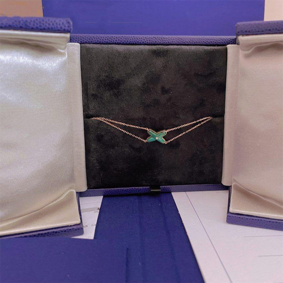 [Everoly JW]JEUX BRACELET MALACHITE PINK GOLD 1 DIAMOND