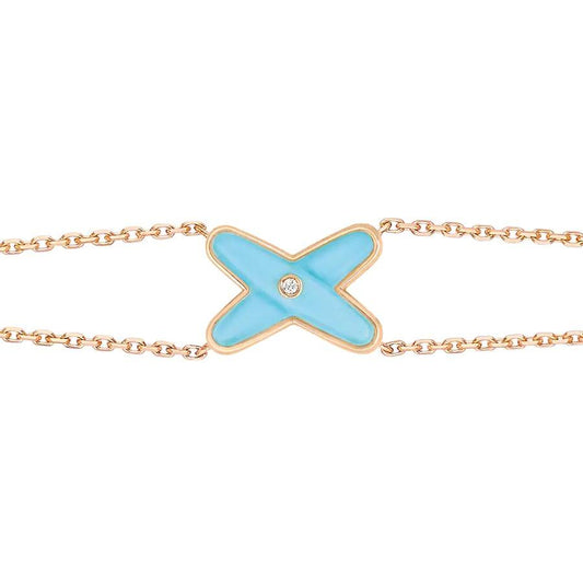 [Everoly JW]JEUX BRACELET TURQUOISE PINK GOLD 1 DIAMOND