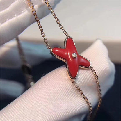 [Everoly JW]JEUX BRACELET CARNELIAN PINK GOLD 1 DIAMOND