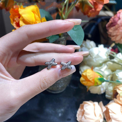 [Everoly JW]JEUX DE SILVER DIAMOND EARRINGS