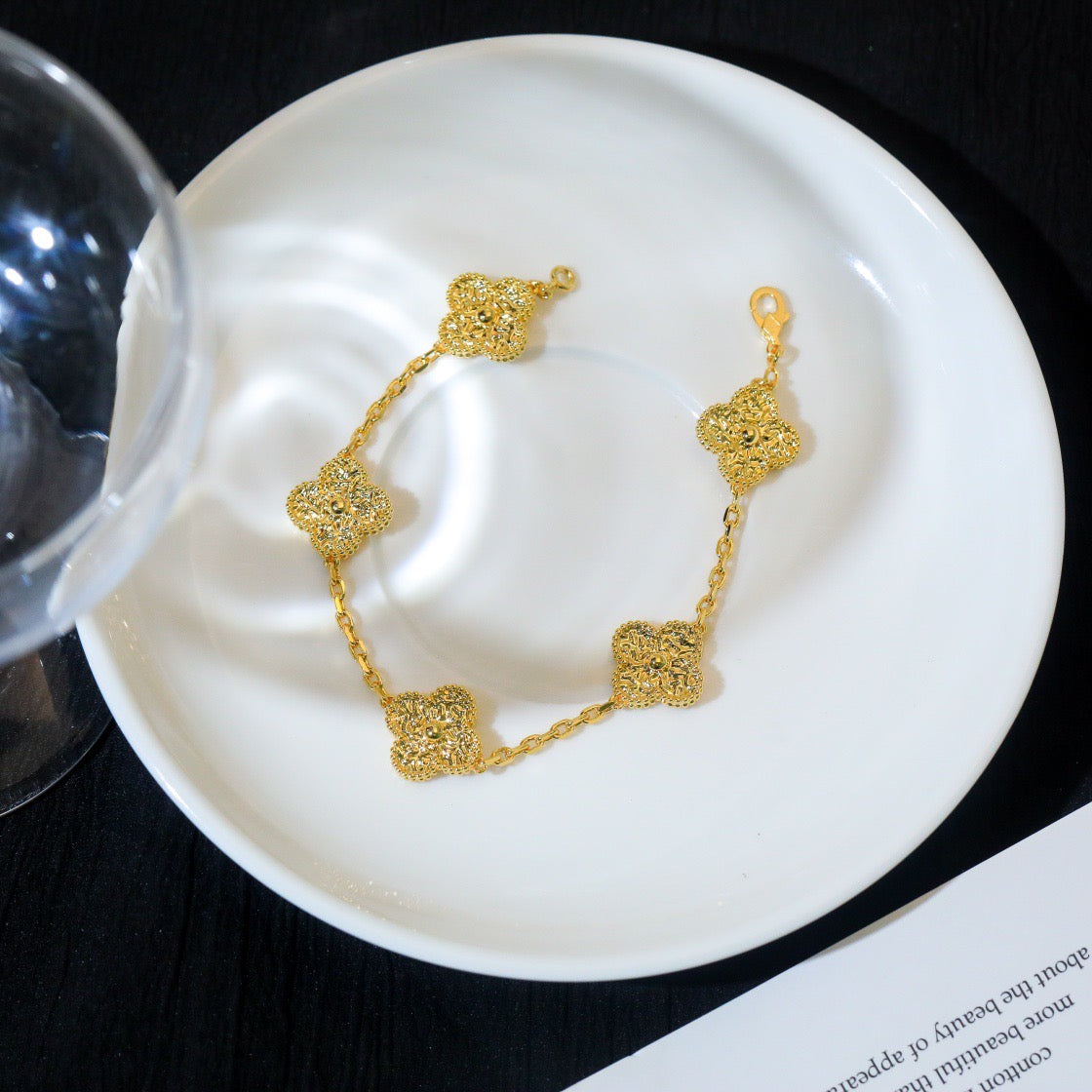 [Violet JW]CLOVER 5 MOTIFS BRONZING BRACELET