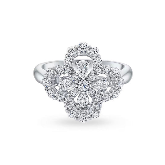[Everoly JW]LOOP RING FULL MOTIF DIAMOND 16MM SILVE