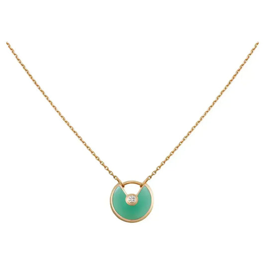 [Everoly JW]AMULETTE GOLD MALACHITE NECKLACE