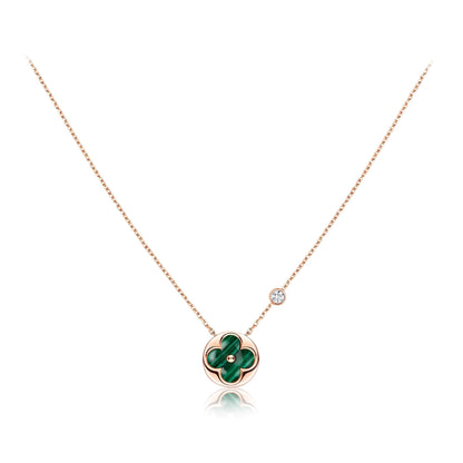 [Everoly JW]SUN PEDANT PINK GOLD 1 DIAMOND NECKLACE
