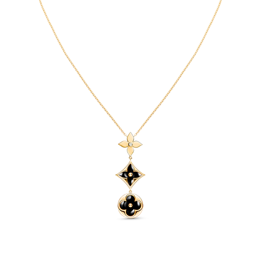 [Everoly JW]STAR AND SUN ONYX PINK GOLD NECKLACE