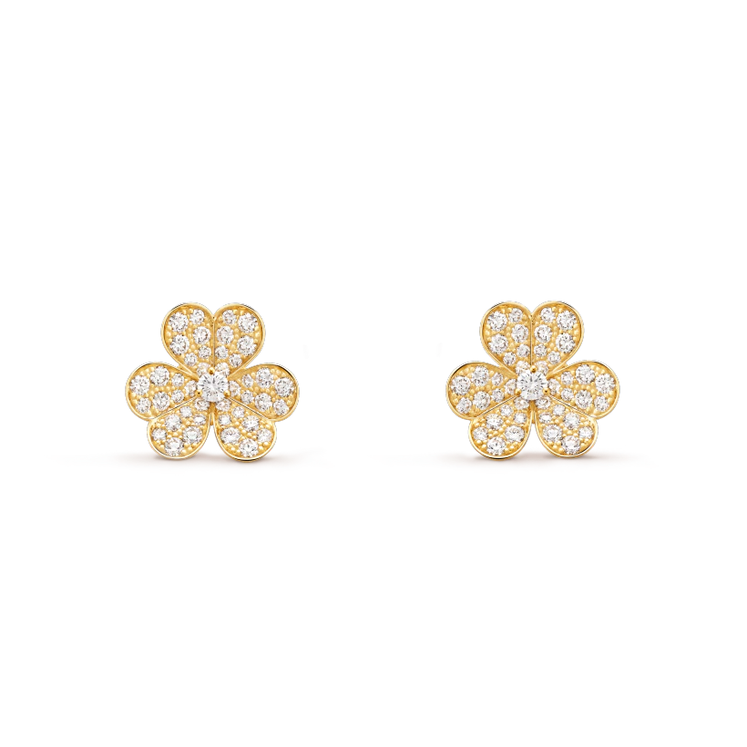 [Everoly JW]FRIVOLE GOLD BLUMEN DIAMANT OHRRINGE 
