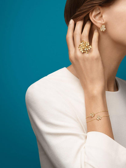 [Everoly JW]FRIVOLE GOLD BLUMEN DIAMANT OHRRINGE 