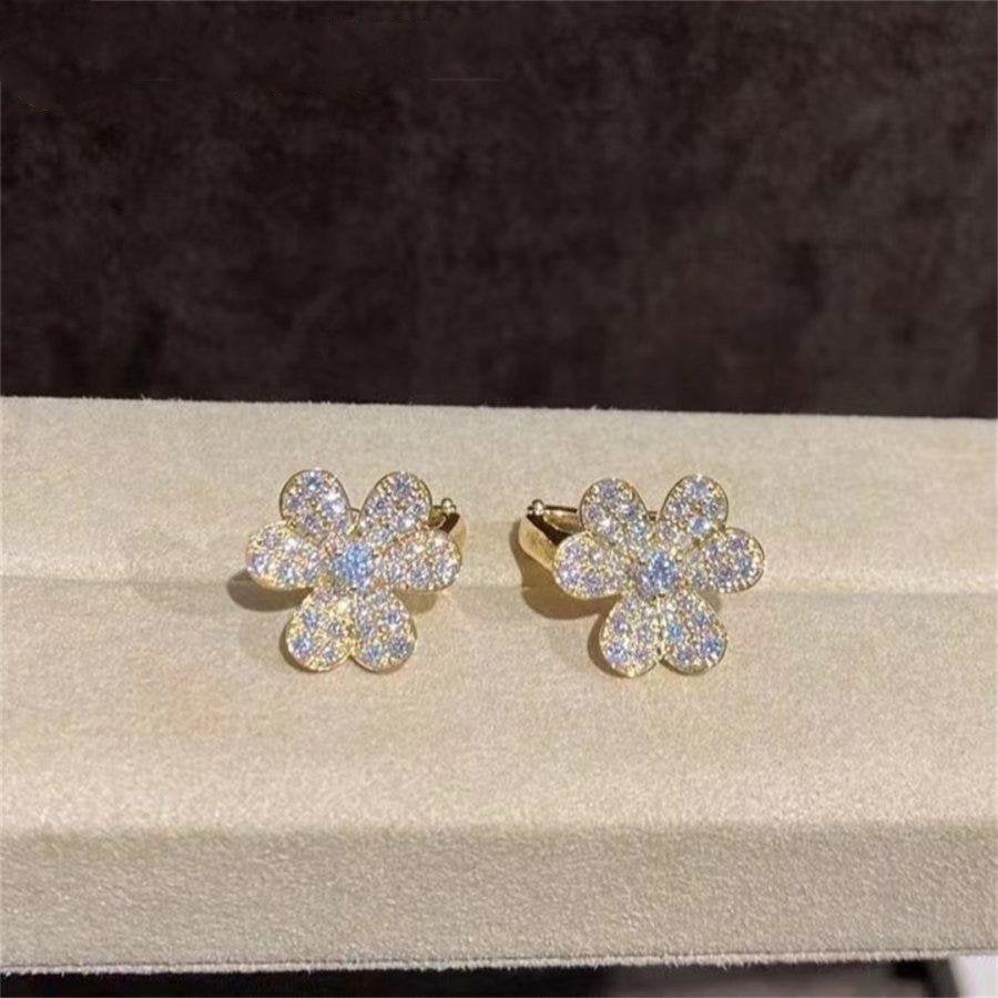 [Everoly JW]FRIVOLE GOLD BLUMEN DIAMANT OHRRINGE 