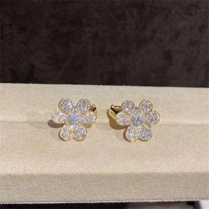 [Everoly JW]FRIVOLE GOLD BLUMEN DIAMANT OHRRINGE 