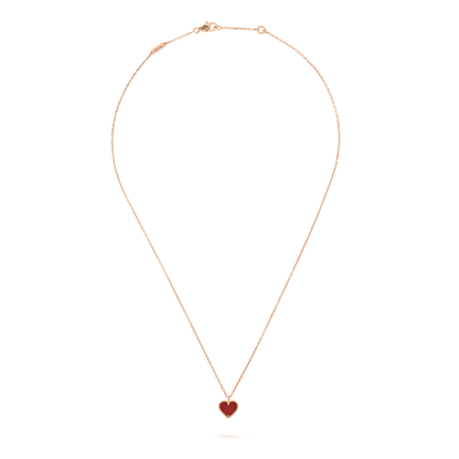 [Everoly JW]SWEET CLOVER CARNELIAN HEART NECKLACE